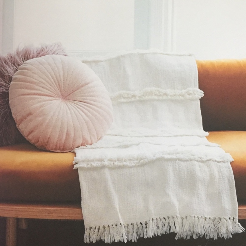 Uncommon James 100% Handmade Cotton Fringe Throw